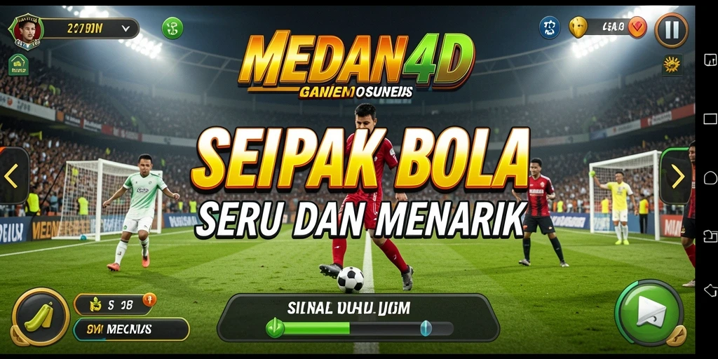 Tampilan gameplay menarik di MEDAN4D dengan aksi sepak bola nyata.