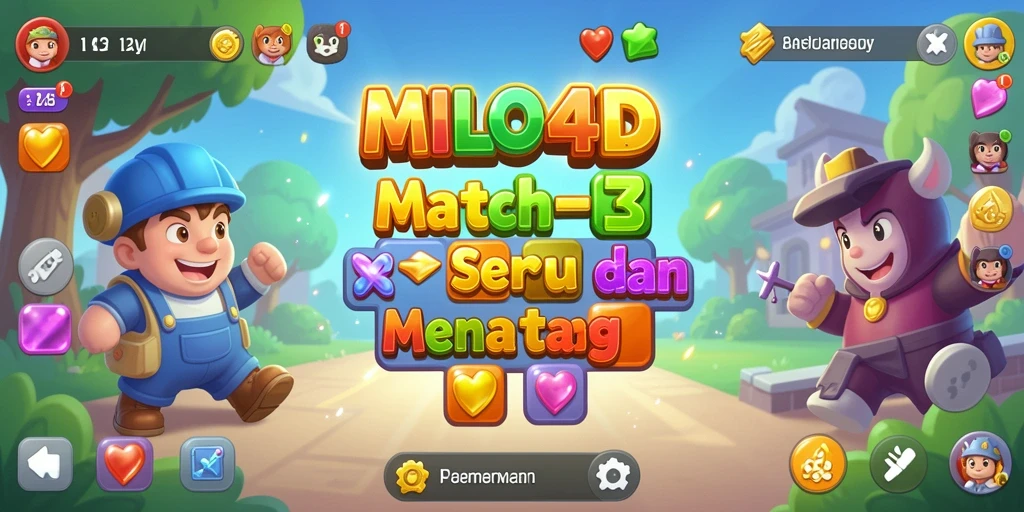 Screenshot gameplay MILO4D menampilkan aksi mencocokkan yang menyenangkan.