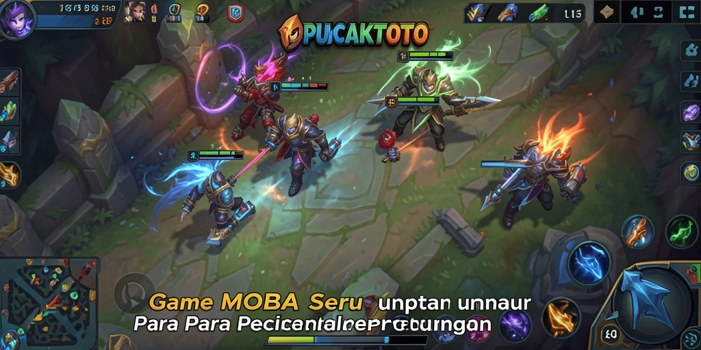 Tangkapan layar PUNCAKTOTO menampilkan aksi permainan MOBA yang seru.