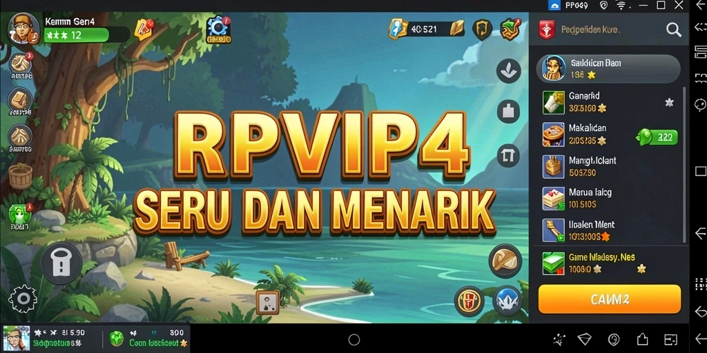 Tampilan gameplay RPVIP4 dengan karakter yang bekerja secara otomatis.
