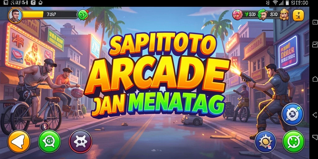 Tampilan gameplay SAPITOTO dengan aksi Arcade yang menarik.
