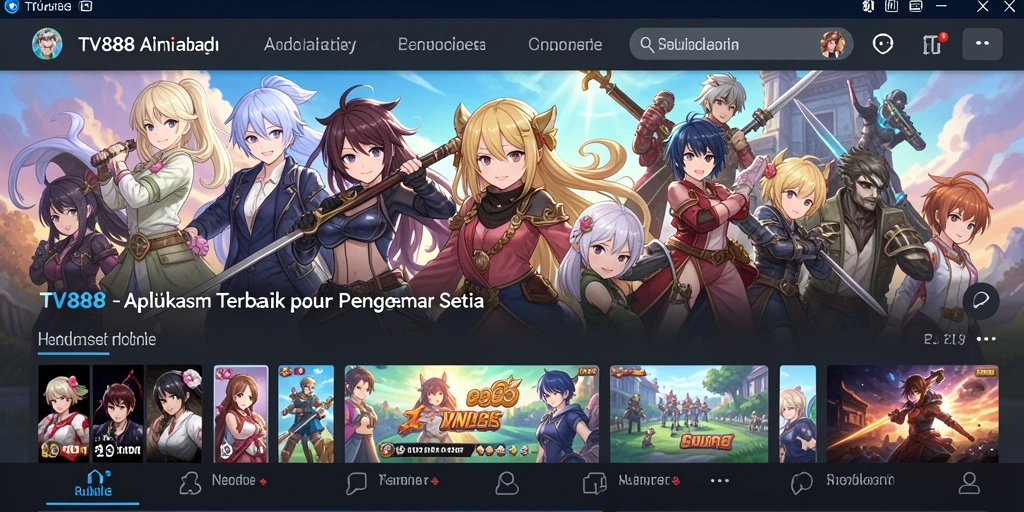 Screenshot utama TV888 menampilkan suasana gameplay yang seru dengan karakter anime.