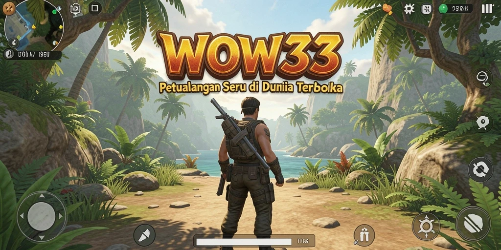 Screenshot gameplay WOW33 yang menunjukkan eksplorasi dunia terbuka yang mengasyikkan.